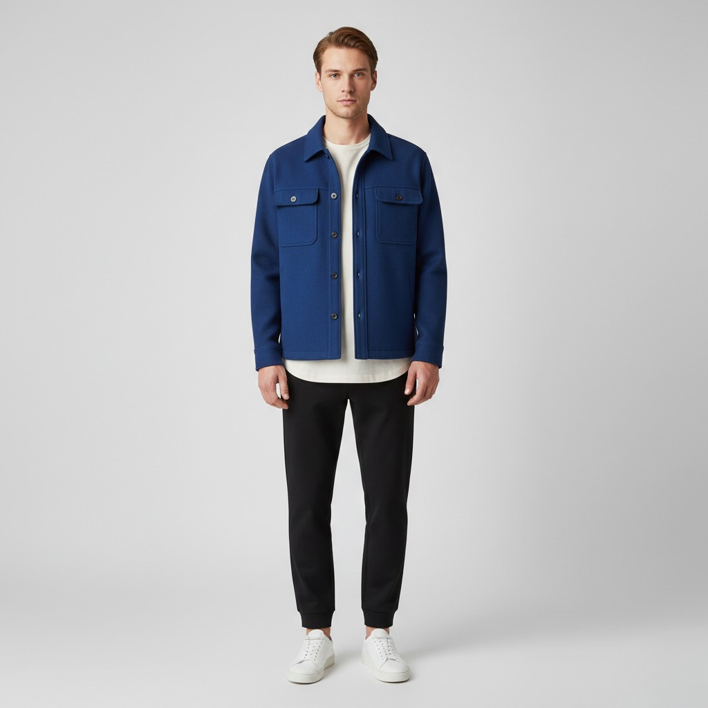 Men's Structured Wool Shirt Jacket