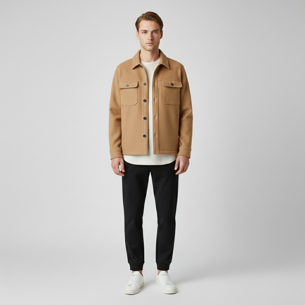 Men's Structured Wool Shirt Jacket