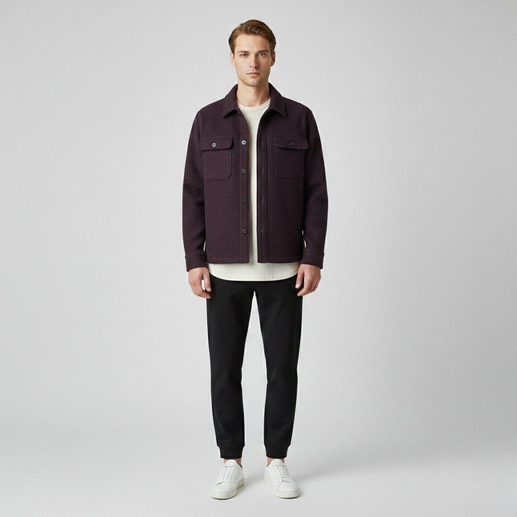 Men's Structured Wool Shirt Jacket