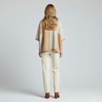 Women's Color-Block Knit Poncho Top
