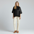 Women's Color-Block Knit Poncho Top