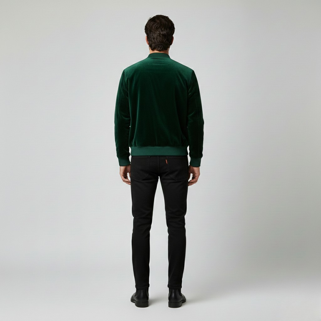 Men's Suede Bomber Jacket