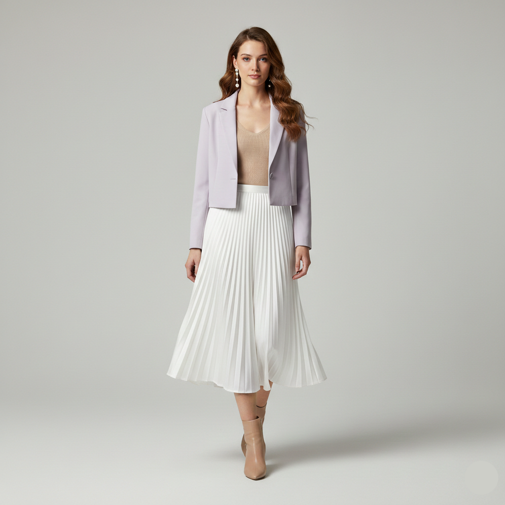 Women's Cropped Tailored Blazer Jacket