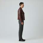Men's Leather-Look Biker Jacket