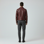 Men's Leather-Look Biker Jacket