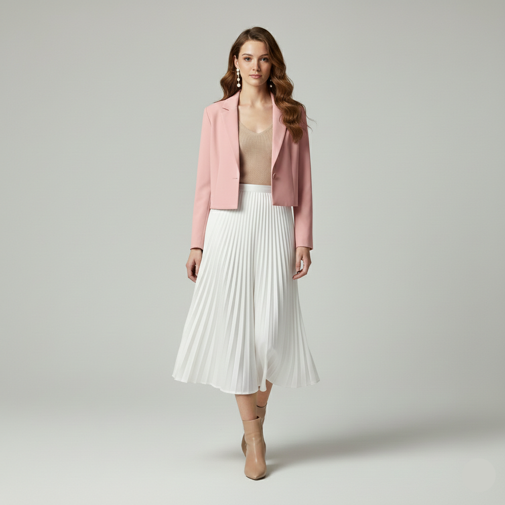 Women's Cropped Tailored Blazer Jacket