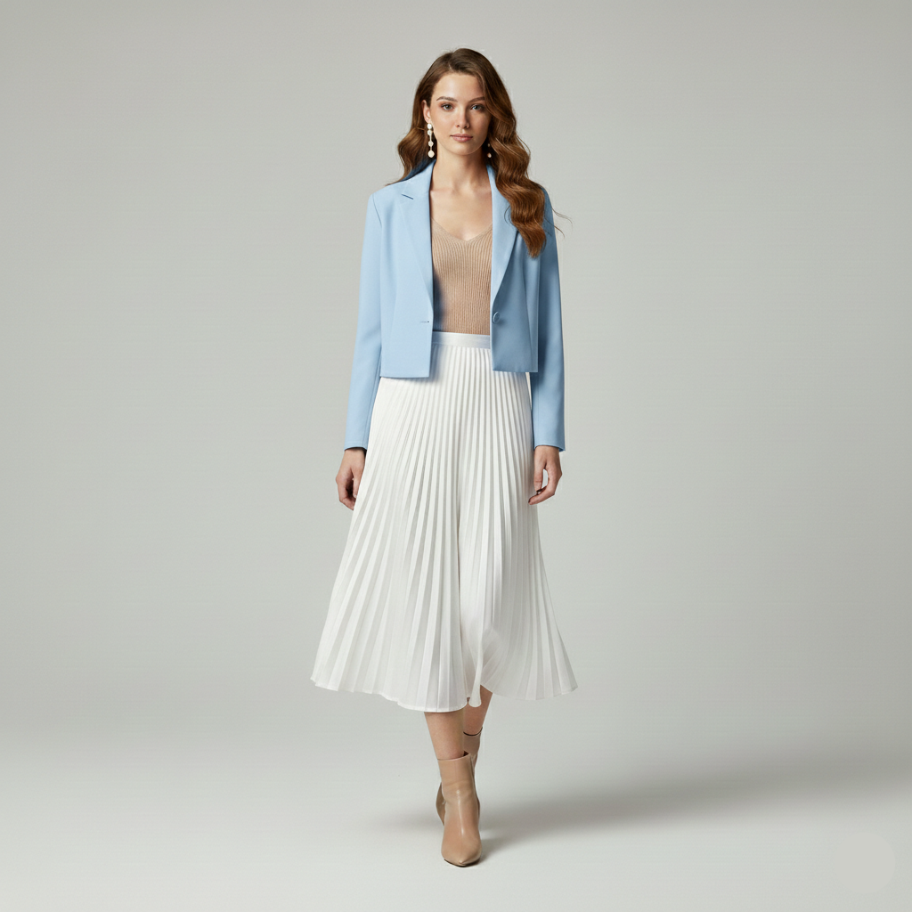 Women's Cropped Tailored Blazer Jacket