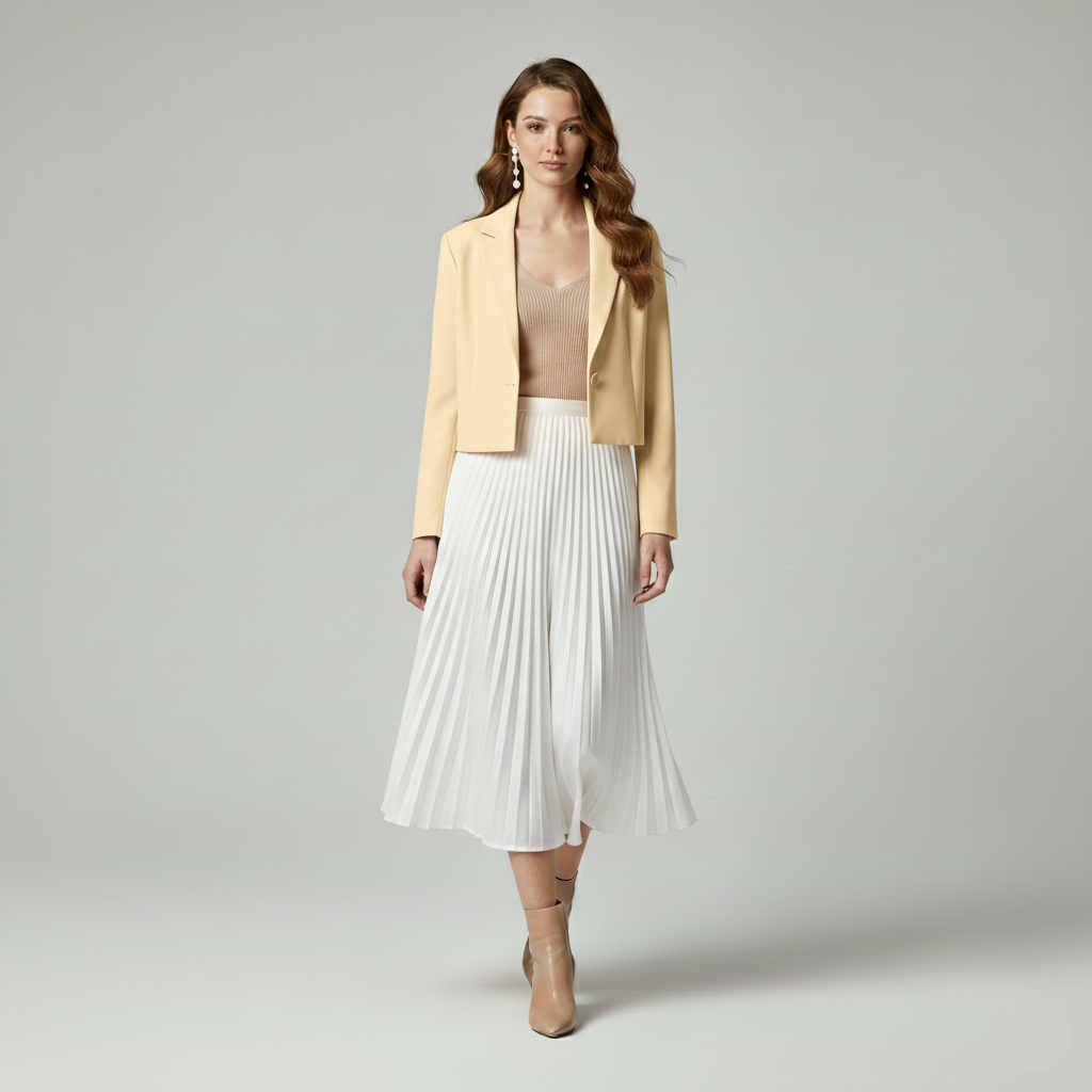 Women's Cropped Tailored Blazer Jacket