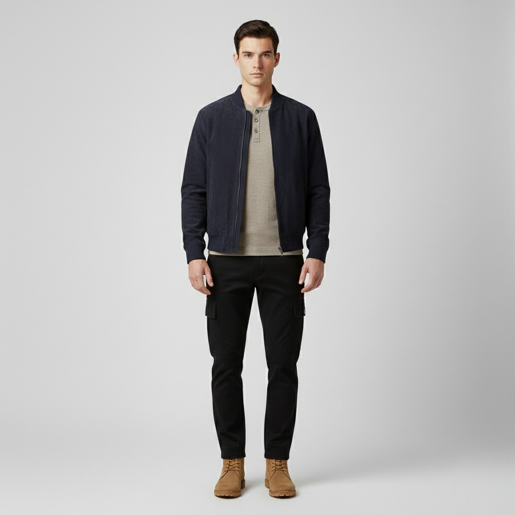 Men's Minimal Zip Bomber Jacket