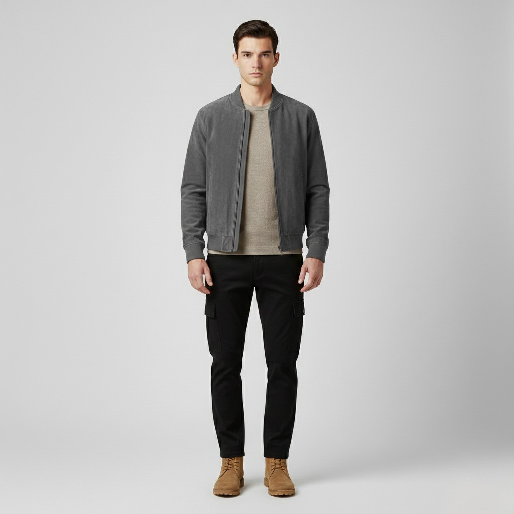 Men's Minimal Zip Bomber Jacket