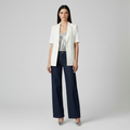 Women's Tailored Short-Sleeve Blazer Jacket