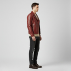 Men's Biker Leather-Look Jacket