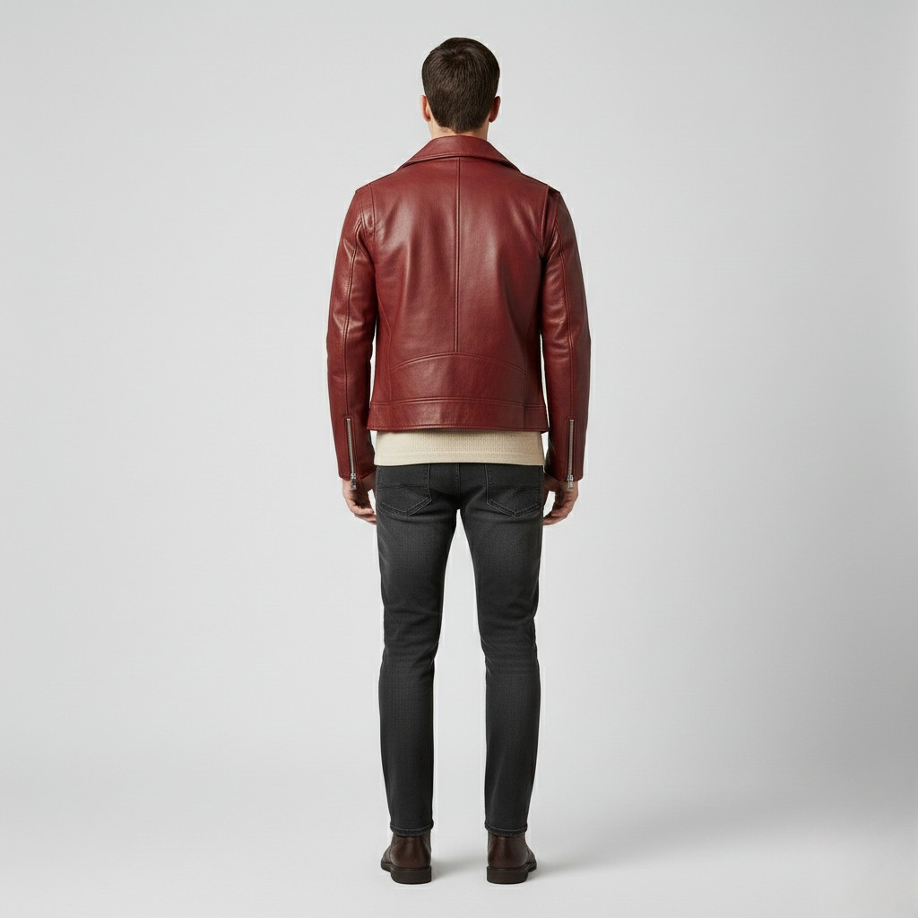 Men's Biker Leather-Look Jacket
