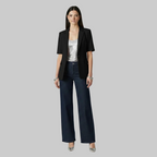 Women's Tailored Short-Sleeve Blazer Jacket
