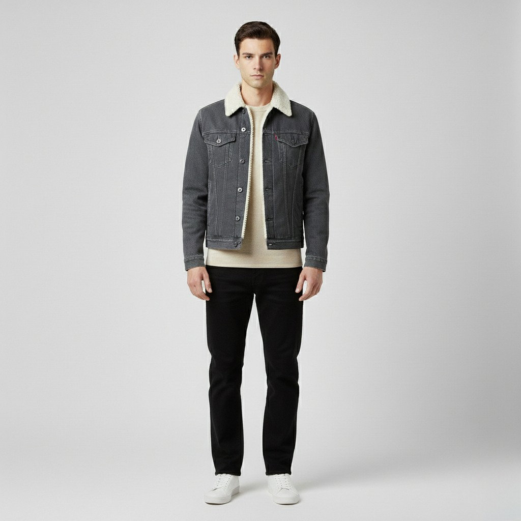 Men's Sherpa-Lined Trucker Jacket