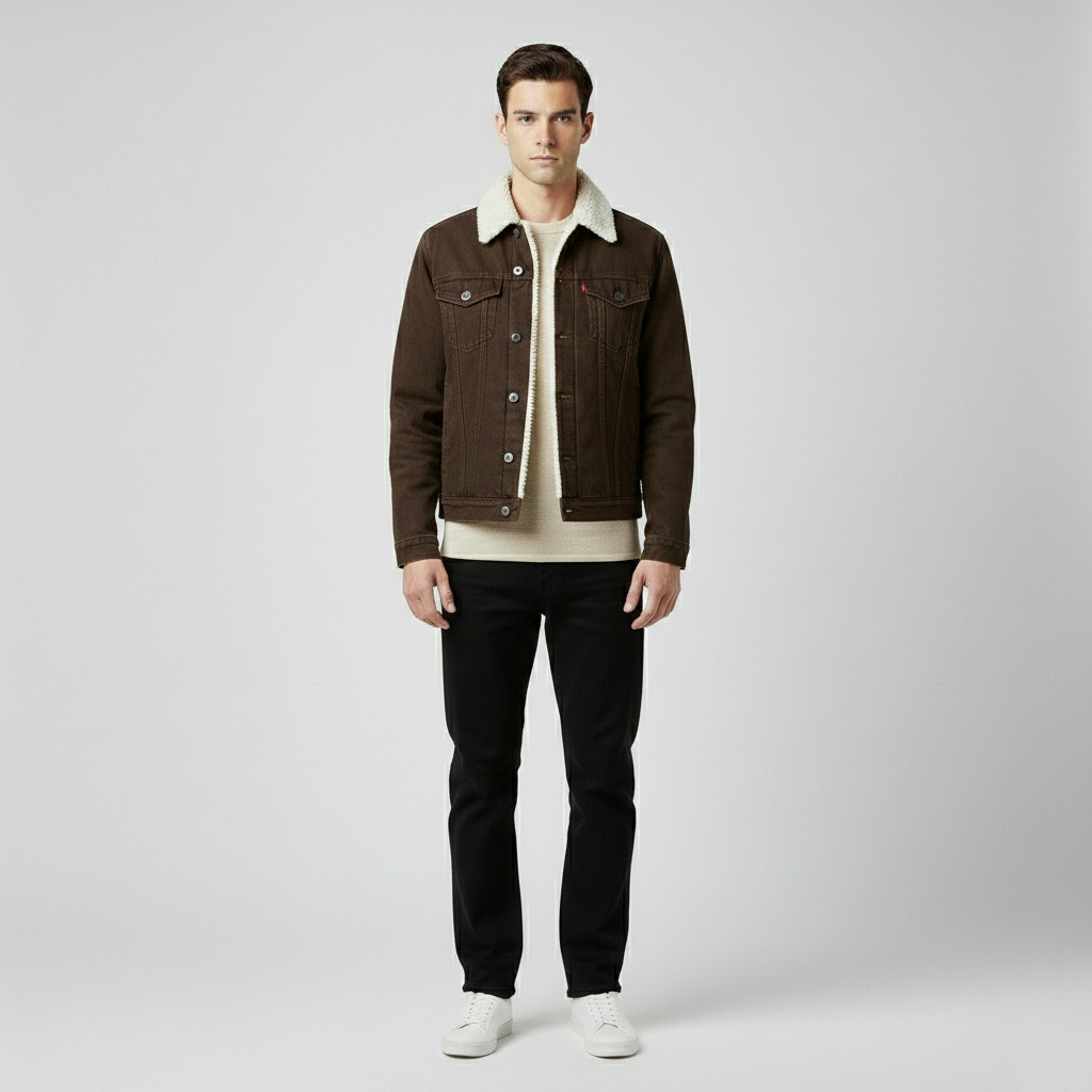 Men's Sherpa-Lined Trucker Jacket